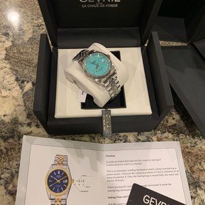 Gevril 48906 green Blue Swiss Automatic Sellita Turquoise Watch West Village